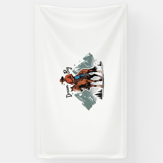 Dream Big - Cowboy Riding Horse Spandoek (Verticaal)