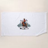 Dream Big - Cowboy Riding Horse Strandlaken (Voorkant)
