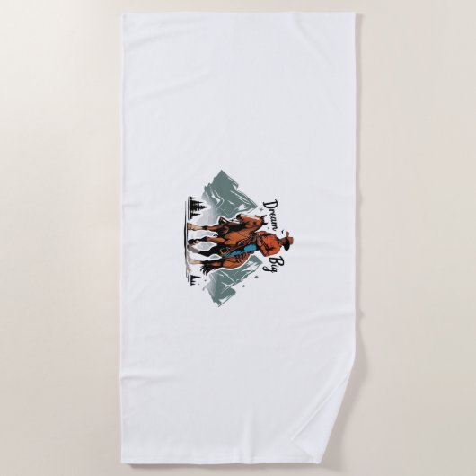 Dream Big - Cowboy Riding Horse Strandlaken (Voorkant)