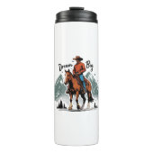 Dream Big - Cowboy Riding Horse Thermosbeker (Voorkant)