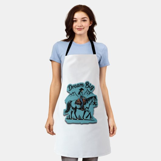 Dream Big - Cowgirl Riding Horse Schort (Gedragen)