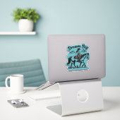 Dream Big - Cowgirl Riding Horse Sticker (Laptop op bureau)