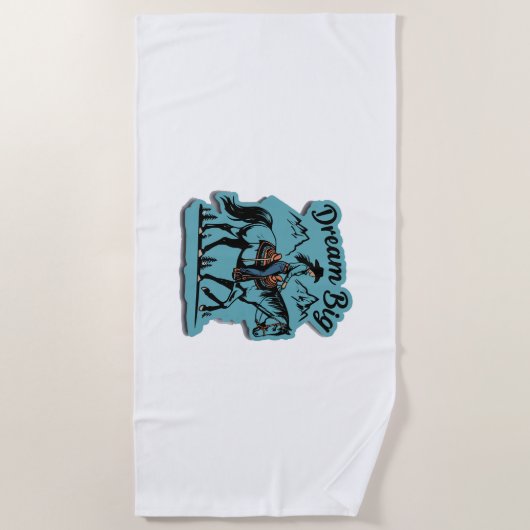 Dream Big - Cowgirl Riding Horse Strandlaken (Voorkant)