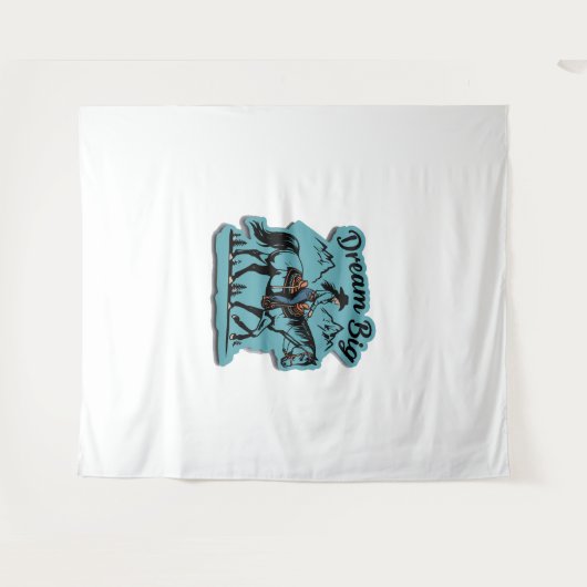 Dream Big - Cowgirl Riding Horse Wandkleed (Voorkant (horizontaal))