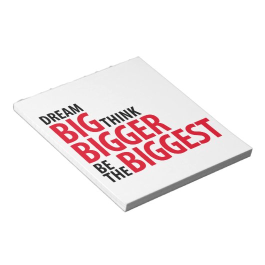 Dream big, denk groter, wees de grote notitieblok (Schuin)
