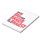 Dream big, denk groter, wees de grote notitieblok (Linkerzijde)