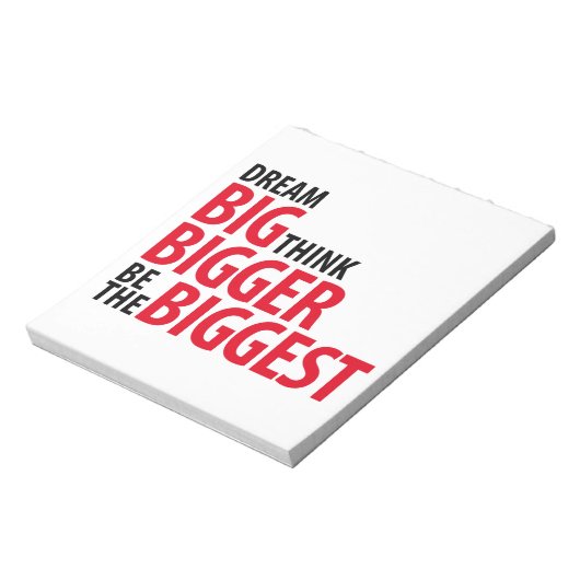 Dream big, denk groter, wees de grote notitieblok (Linkerzijde)