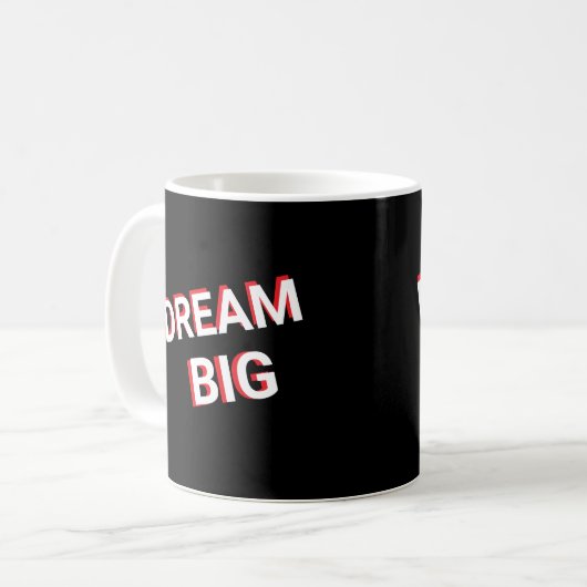 Dream Big Design Elegant Coffee Mok (Voorkant links)