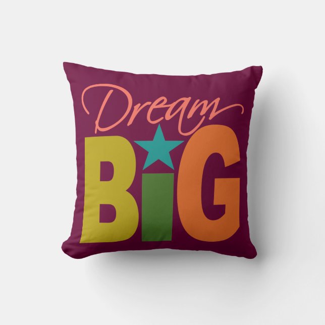 Dream BIG douane goot kussen (Voorkant)