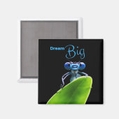 Dream Big Dragonfly Motivatie Quote Magnet (Voorkant / Achterkant)
