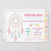 Dream Big Dream Catcher Birthday Uitnodiging (Voorkant)