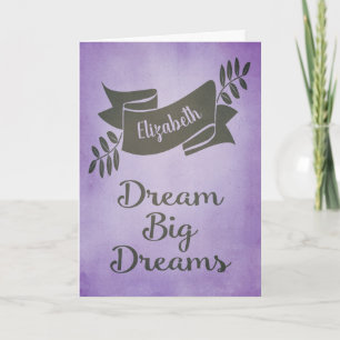 Dream Big Dreams Afstuderen Gefeliciteerd Paars Kaart