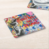 Dream Big Dreams Graffiti Wall Kartonnen Onderzetters (Schuin)