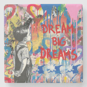 Dream Big Dreams Graffiti Wall Stenen Onderzetter