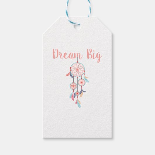 Dream Big Dreamweaver Dream Catcher in Peach Cadeaulabel (Voorkant)