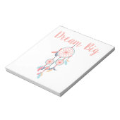 Dream Big Dreamweaver Dream Catcher in Peach Notitieblok (Linkerzijde)