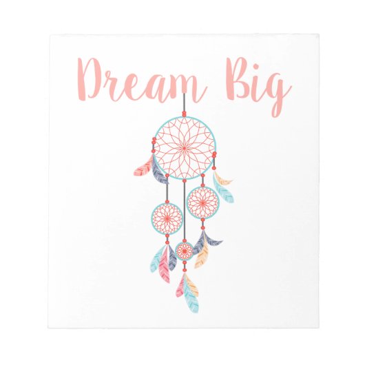 Dream Big Dreamweaver Dream Catcher in Peach Notitieblok (Voorkant)
