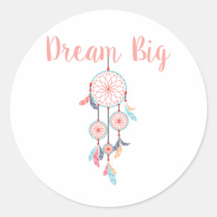 Dream Big Dreamweaver Dream Catcher in Peach Ronde Sticker