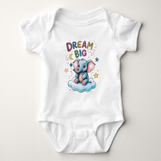Dream Big Elephant Baby Outfit Romper (Voorkant)