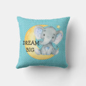 Dream Big Elephant Cute Baby Nursery Gift Kussen (Achterkant)