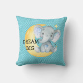 Dream Big Elephant Cute Baby Nursery Gift Kussen (Voorkant)