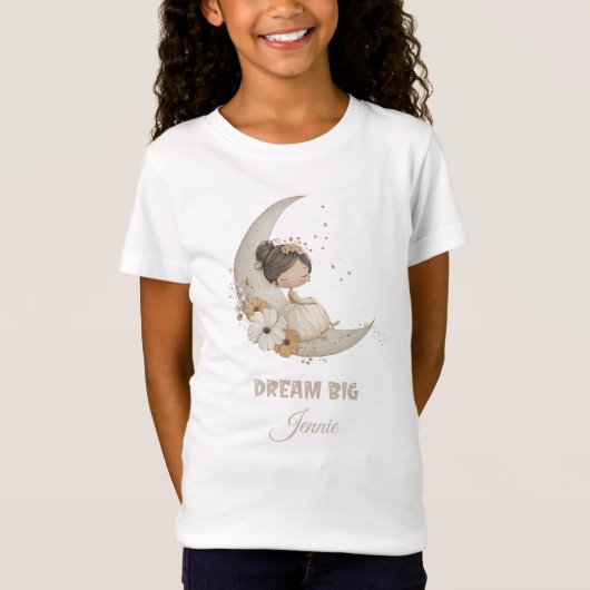 Dream Big Fairy Moon Child - Persoonlijke naam T-shirt (Voorkant)