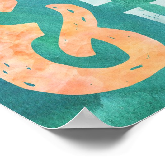 Dream Big Fly High Hot Air Ballon Blue Green Poster (Hoek)