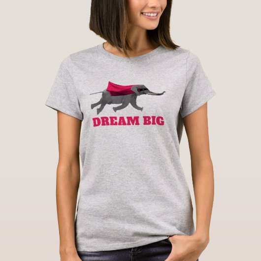 Dream big Flying olifant T-shirt (Voorkant)