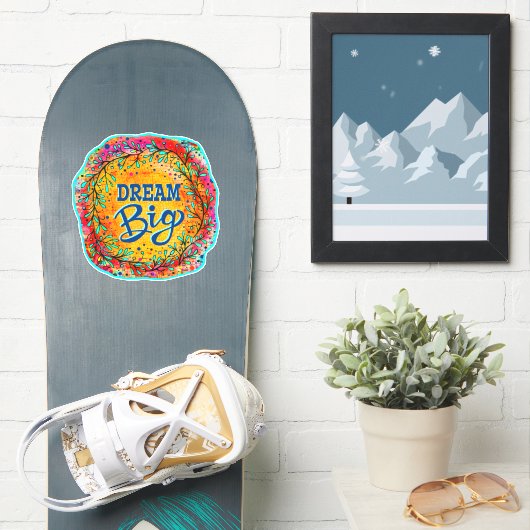 Dream Big Fun Kleurrijke Trendy Inspirivity Sticke Sticker (Snowboard)