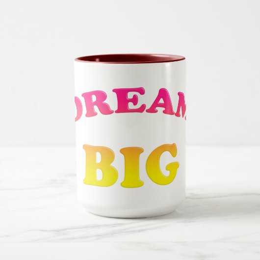 Dream Big. Grappig verloop. Mok (Midden)