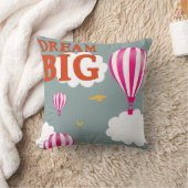 Dream big hot air ballons nursery motivation quote kussen (Deken)