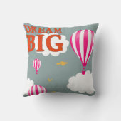 Dream big hot air ballons nursery motivation quote kussen (Achterkant)