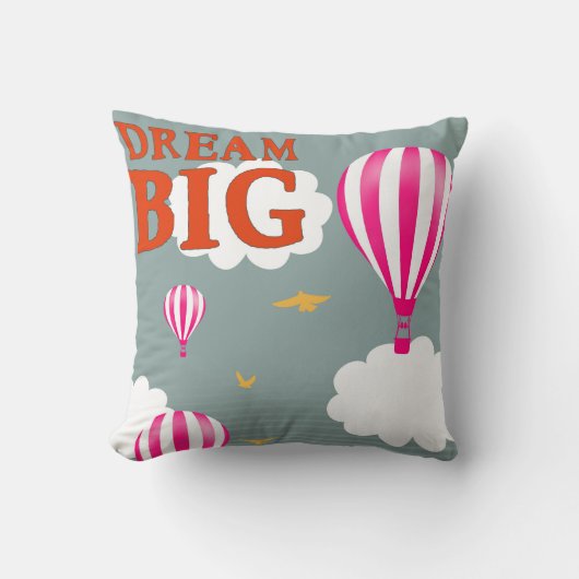 Dream big hot air ballons nursery motivation quote kussen (Voorkant)