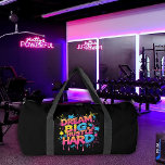 Dream Big Hustle Hard Gym Gear Plunjezak<br><div class="desc">Use this Dream Big Hustle Hard duffle bag for your gym gear with it's great motivational message.</div>