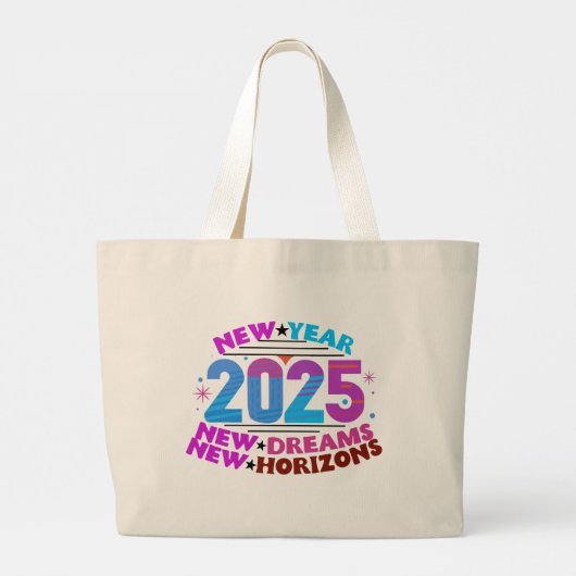 Dream Big in 2025: Canvas tas van een nieuw begin (Achterkant)