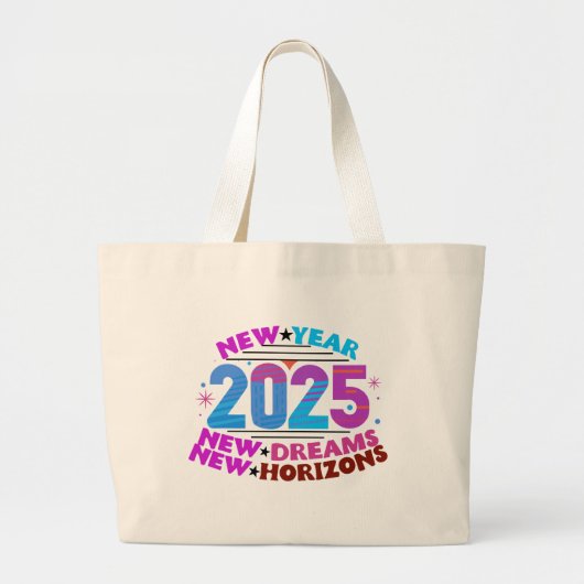 Dream Big in 2025: Canvas tas van een nieuw begin (Voorkant)