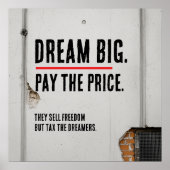 Dream Big Inspirational Quote Urban Style Poster (Voorkant)