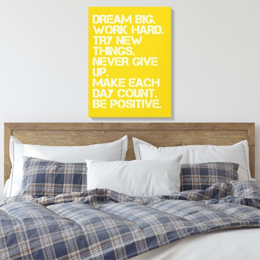 Dream Big Inspirerend - 18 x 24 inch Canvas Afdruk (Insitu (Slaapkamer))