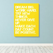 Dream Big Inspirerend - 18 x 24 inch Canvas Afdruk (Insitu (Houten vloer))