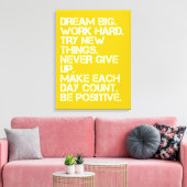 Dream Big Inspirerend - 18 x 24 inch Canvas Afdruk (Insitu (Woonkamer))