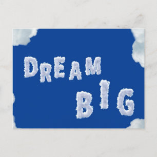Dream Big, inspirerend briefkaart wolken & lucht
