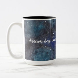 Dream Big Inspirerend Galaxy in Blue Tweekleurige Koffiemok