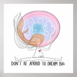 Dream Big - Inspirerend handgetekende Poster