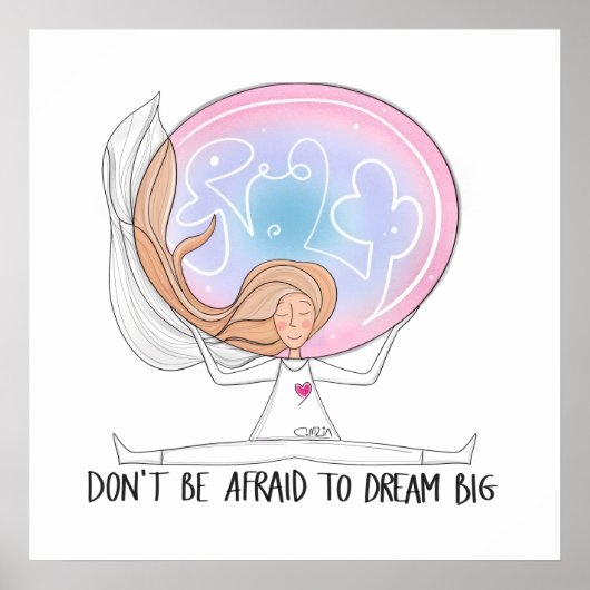 Dream Big - Inspirerend handgetekende Poster (Voorkant)