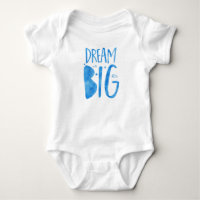 Dream Big, inspirerend quote, blauw waterverf