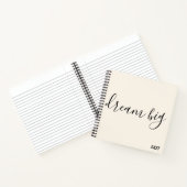 Dream Big Inspirerend Quote Monogram Zwart|Wit Notitieboek (Binnen)