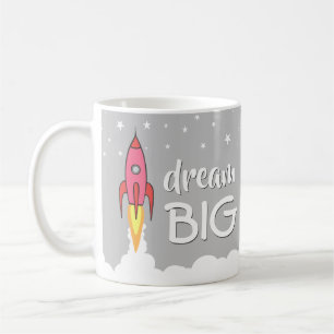Dream Big Inspirerend Quote Retro Rocket Shiket Koffiemok