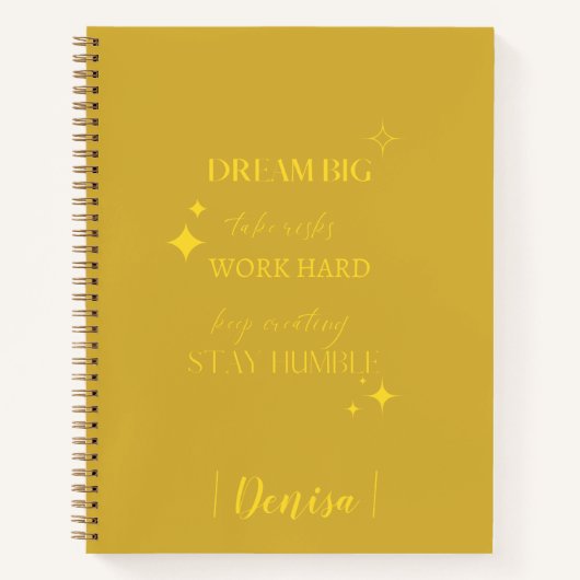 Dream Big | Jouw naam-overzicht toevoegen Notitieboek (Voorkant)