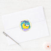 "Dream Big"-kat dat op de maanpas springt Ronde Sticker (Envelop)