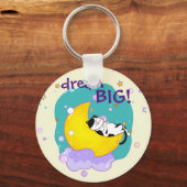 "Dream Big" Kat op het Inspirerend citaat van Moon Sleutelhanger (Voorkant)